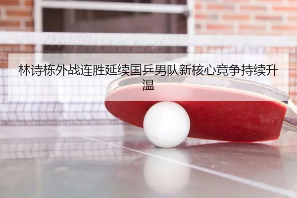 林诗栋外战连胜延续国乒男队新核心竞争持续升温